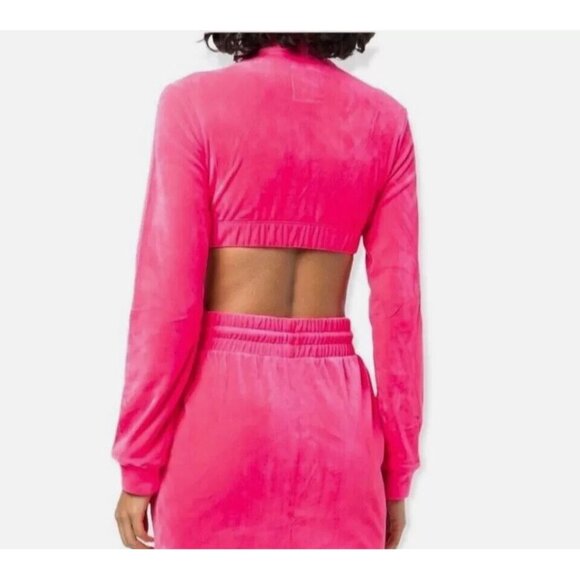 adidas x Jeremy Scott Originals Track Top Velour Solar Pink Size Small H50967 - Picture 5 of 9